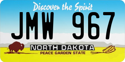 ND license plate JMW967