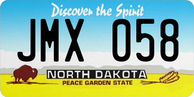ND license plate JMX058
