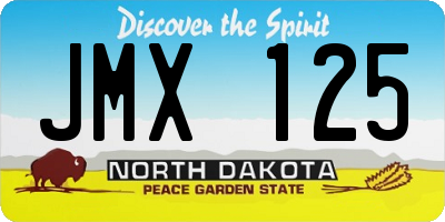 ND license plate JMX125