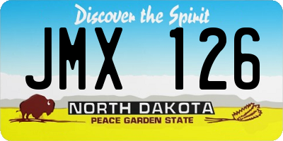 ND license plate JMX126
