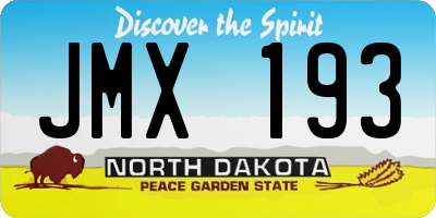 ND license plate JMX193
