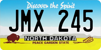 ND license plate JMX245