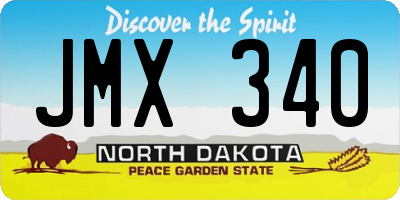 ND license plate JMX340