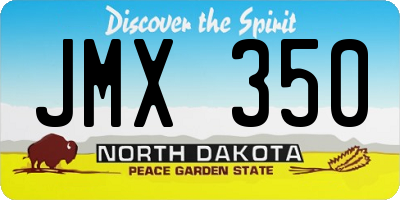 ND license plate JMX350