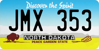 ND license plate JMX353