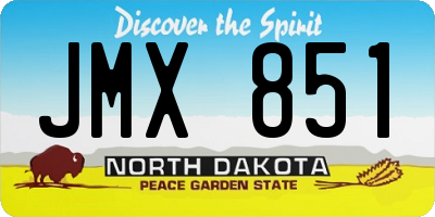 ND license plate JMX851