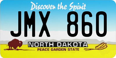 ND license plate JMX860