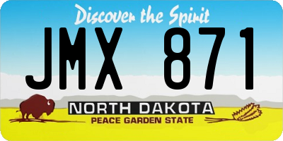 ND license plate JMX871