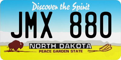 ND license plate JMX880