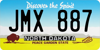 ND license plate JMX887