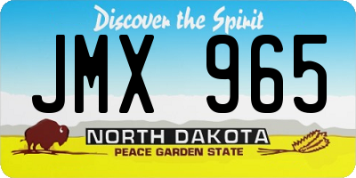 ND license plate JMX965