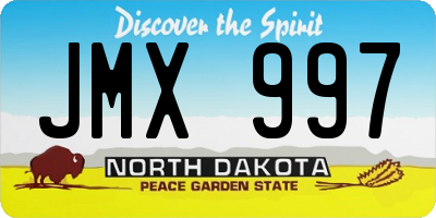 ND license plate JMX997