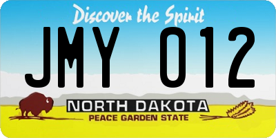 ND license plate JMY012