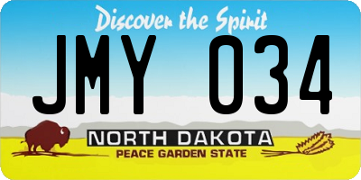 ND license plate JMY034