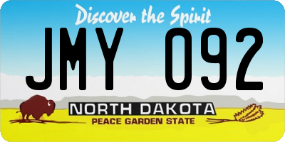 ND license plate JMY092