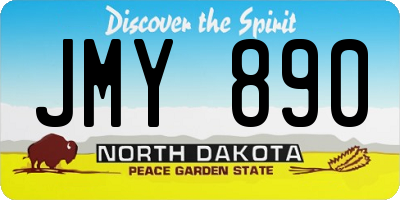 ND license plate JMY890