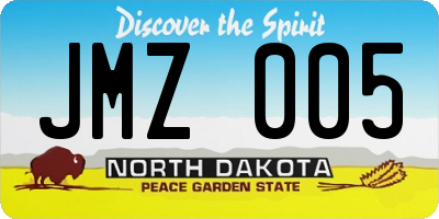 ND license plate JMZ005