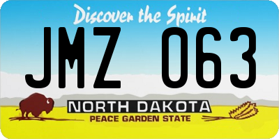 ND license plate JMZ063