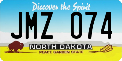 ND license plate JMZ074