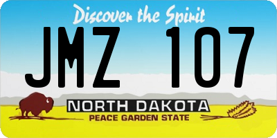 ND license plate JMZ107