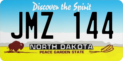 ND license plate JMZ144
