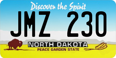ND license plate JMZ230