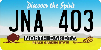 ND license plate JNA403