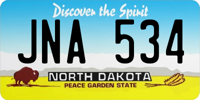 ND license plate JNA534