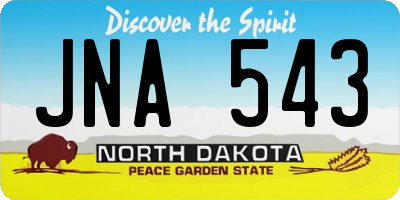 ND license plate JNA543