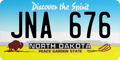 ND license plate JNA676