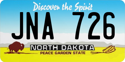 ND license plate JNA726