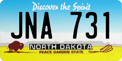 ND license plate JNA731