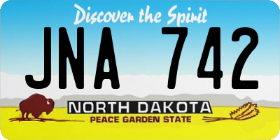 ND license plate JNA742