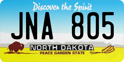 ND license plate JNA805