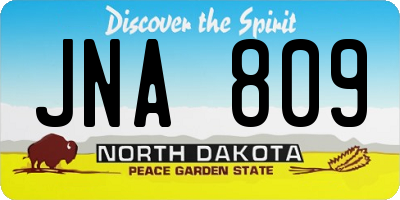 ND license plate JNA809