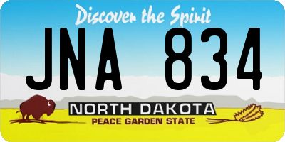ND license plate JNA834