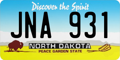 ND license plate JNA931