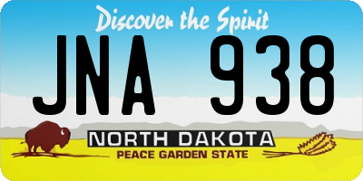 ND license plate JNA938