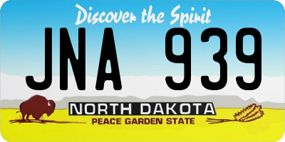 ND license plate JNA939