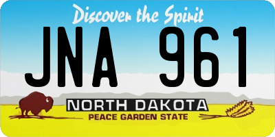 ND license plate JNA961