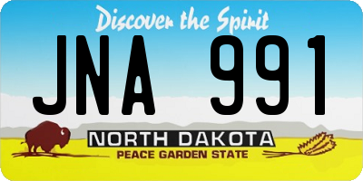 ND license plate JNA991