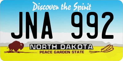 ND license plate JNA992