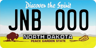 ND license plate JNB000