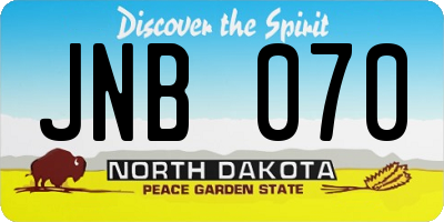 ND license plate JNB070