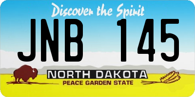 ND license plate JNB145