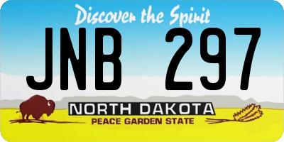 ND license plate JNB297