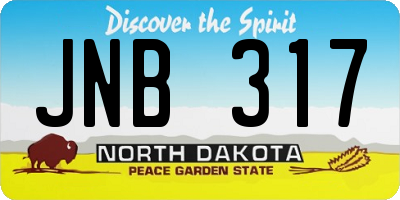 ND license plate JNB317