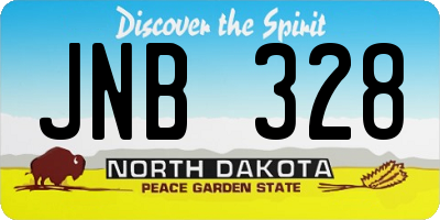 ND license plate JNB328