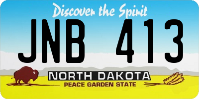 ND license plate JNB413