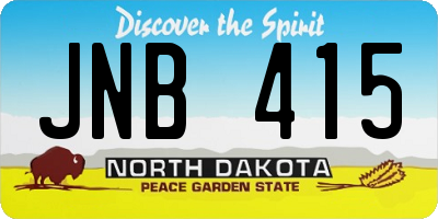 ND license plate JNB415